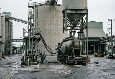Fly ash bulk handling and distribution facility