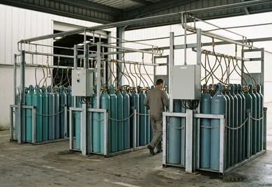 Dedicated industrial cylinder-filling oxygen production plant